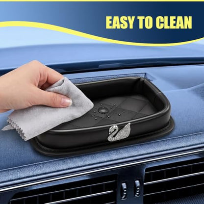 Bling Swan Car Dashboard Storage Tray (Swan)