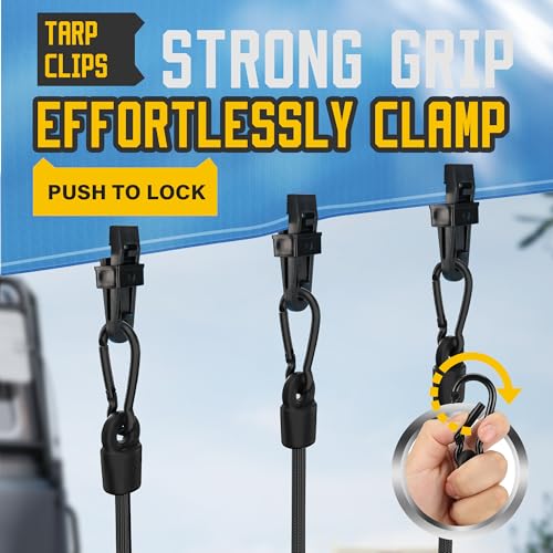 Bungee Cords with Hooks (Black / 12-Pack Assortment - Black)
