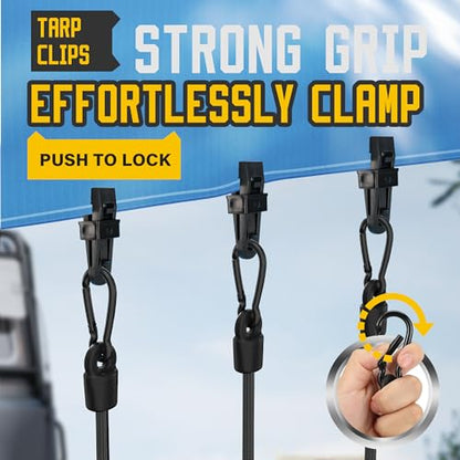 Bungee Cords with Hooks (Black / 12-Pack Assortment - Black)