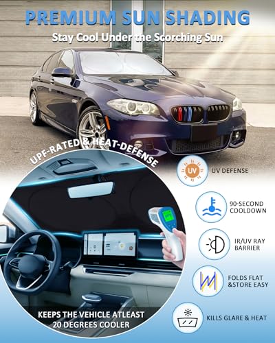 for BMW 5 Series Windshield Sun Shade Sunshade Custom Fit for BMW 5 Series G30 G31 2011 (Fit 5 Series 2011-2016)