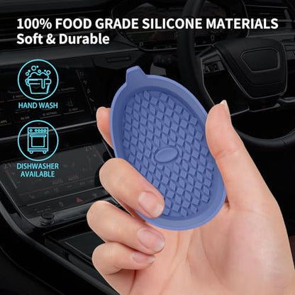 Car Cup Holder Coasters [4 Pack] Silicone Cups Mats (4pack-nave Blue)