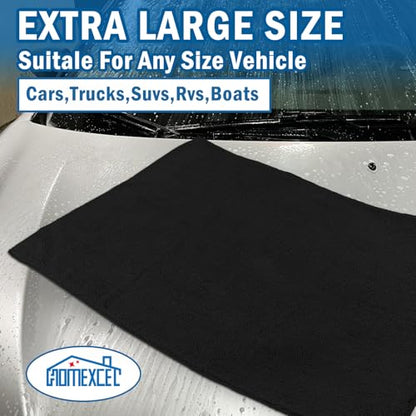 Professional Large Microfiber Car Drying Towels 4 Pack (Black / 31 x 24 Inch)