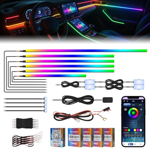 2026 Upgraded Dreamcolor Acrylic Interior Car LED Strip Light with Self (Upgrade-Dreamcolor-14-1)