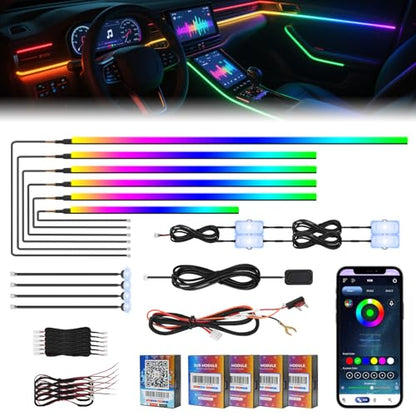 2026 Upgraded Dreamcolor Acrylic Interior Car LED Strip Light with Self (Upgrade-Dreamcolor-14-1)