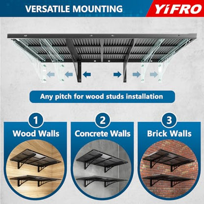 2 Pack 2x3ft Heavy Duty Garage Wall Shelving (Black / 2x3ft-2pack)