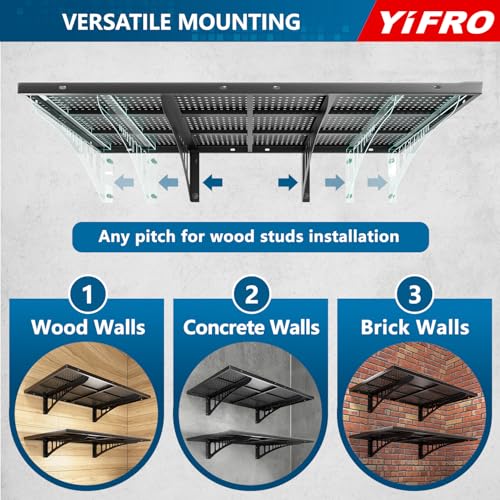 4 Pack 2x3ft Heavy Duty Garage Wall Shelving (Black / 2x3ft-4pack)