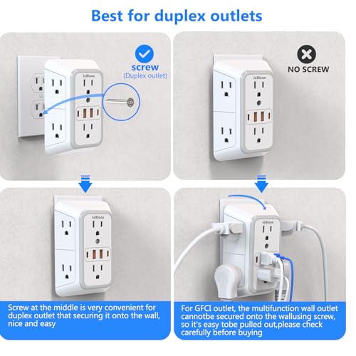 Outlet Extender Surge Protector (White)