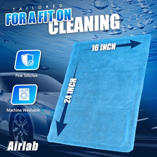 Microfiber Towel Car Drying Detailing Wash Cloth Car Care (Light Blue)