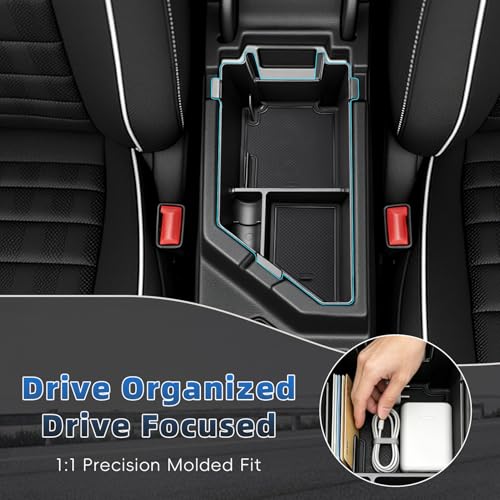 Car Center Console Organizer Tray Compatible for 2020 2021 2022 2023 2024 2025 2026 Volkswagen VW Jetta Accessories Armrest Storage Box Tray Organizer Middle Console Insert Holder