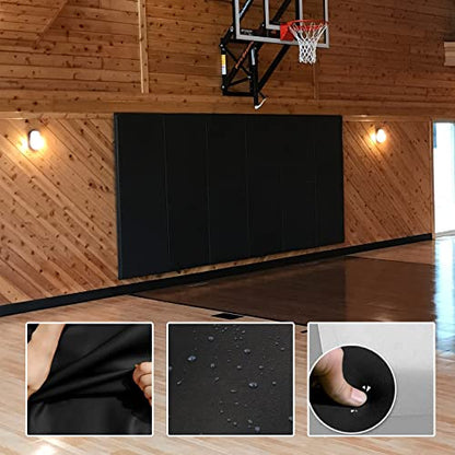 2 Pack Wall Pad 2" Thick Foam Protection Padding (60" x 20" x 2" / 2 PACK / BLACK)