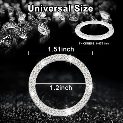 2 PCS Crystal Double Rhinestone Car Engine Start Stop Decoration Ring (Double Colorful)