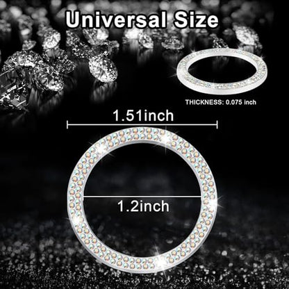 2 PCS Crystal Double Rhinestone Car Engine Start Stop Decoration Ring (Double Colorful)