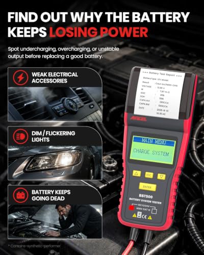 BST500 Car Battery Tester with Printer (BST500)
