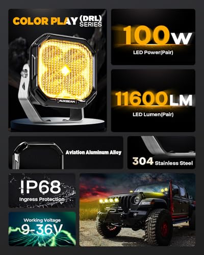 Color Play Series DRL & Turn Signal 3 (Color Play 3" Flood Beam)