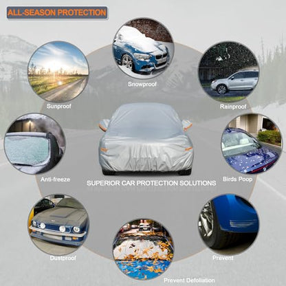6 Layers Waterproof Car Cover for Honda Accord Sedan (LM-Silver / 33. Custom Fit Honda Accord)