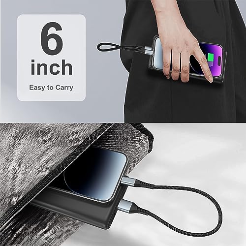 6 Inch USB C to USB C Cable (0.5 Feet / USB C to USB C / Black)
