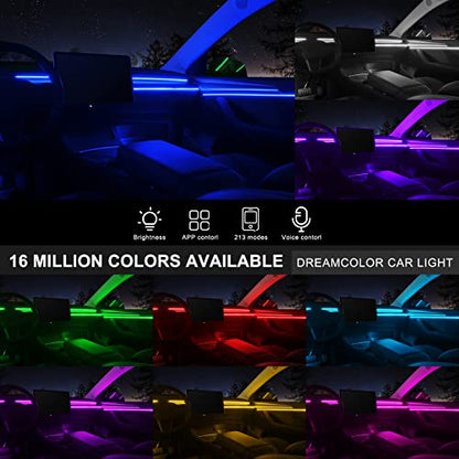 Acrylic Interior Car LED Strip Light with Wireless APP (RGB Kit - 14 in 1)