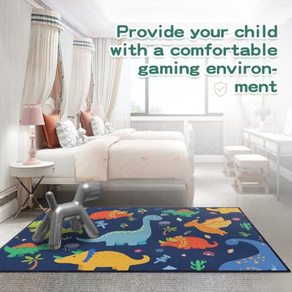 Cute Cartoon Dinosaur Rug for Bedroom (3'3"x 5' / Dinosaur01)