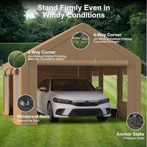 Heavy Duty Carport (Yellow / 10X20FT)