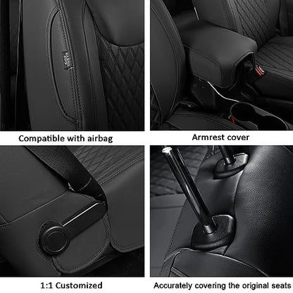 Wrangler JK Seat Covers Custom Fit for Jeep Wrangler (Black / 13-17 JK 2/4 Door Front)