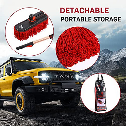 Car Duster Exterior Scratch Free (Red Set-cotton)