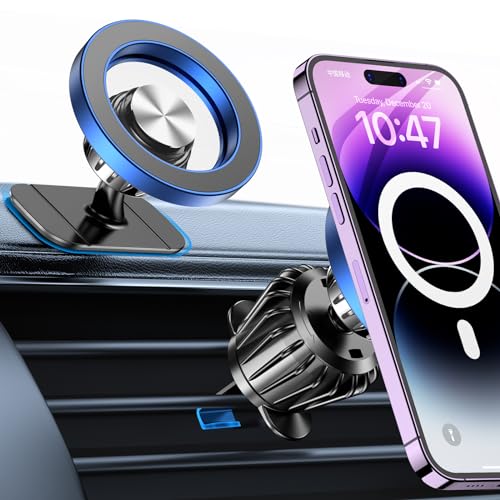 for Magsafe Car Mount【20 Strong Magnets】Magnetic Phone Holder for Car Phone Holder Mount Dash Mounted Holders Cell Phone Holders for Your Car Accessories for Women Men for iPhone 17 16 15 14 (Blue)