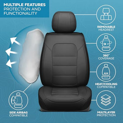 Curated Black Label Napa Leather Seat Covers for Cars & SUVs (Black Label / Front Seats)