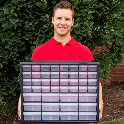 44 Drawer Plastic Storage Cabinet (Black / 44 Drawer / 1 Pack)