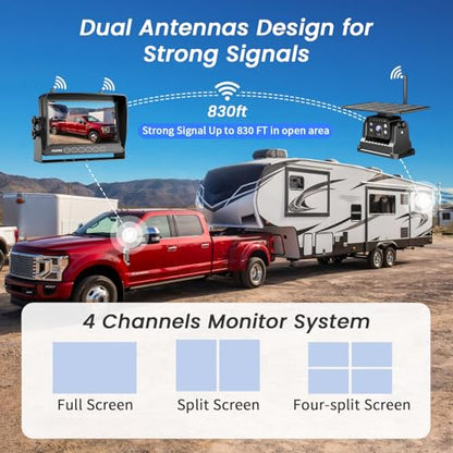 Dual Magnetic Solar Wireless Backup Camera (7")