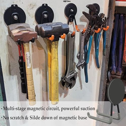 Uni Mag Magnetic Hooks (3.46INCH 4PACK Gray Large Hooks)