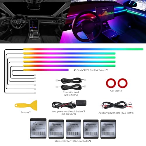 Dreamcolor Acrylic Interior Car LED Strip Light with Wireless APP (Dreamcolor 6 in 1)