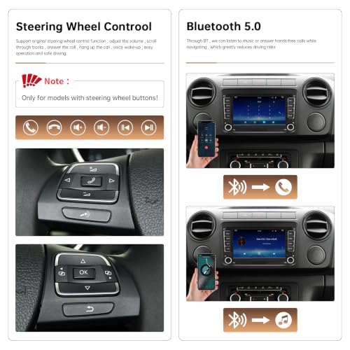 7 Inch Display Carplay Car Stereo Upgrade for Volkswagen with RDS