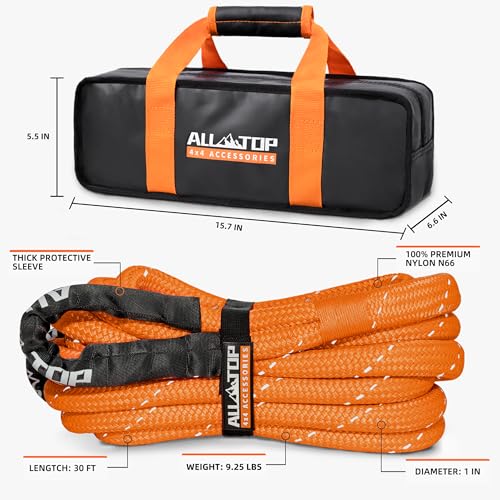 Kinetic Rope Kit (1"x30' (Orange Reflective) + 2pcs Soft Shackle)