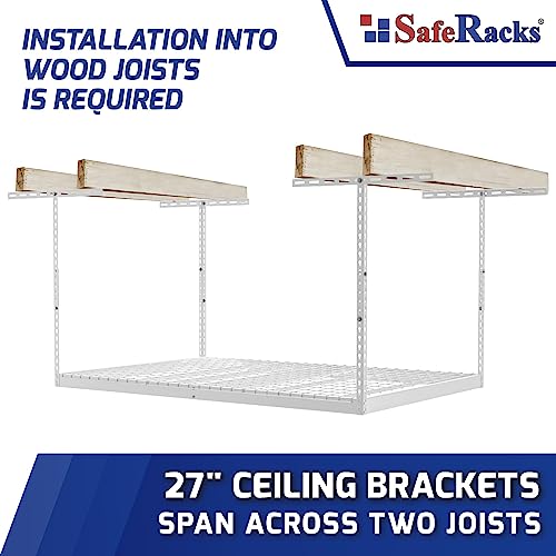 3x6 Overhead Garage Storage Rack (White / 18"-33")
