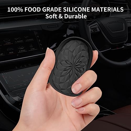 Car Coasters for Cup Holders [4 Pack] (4 Pack-black)