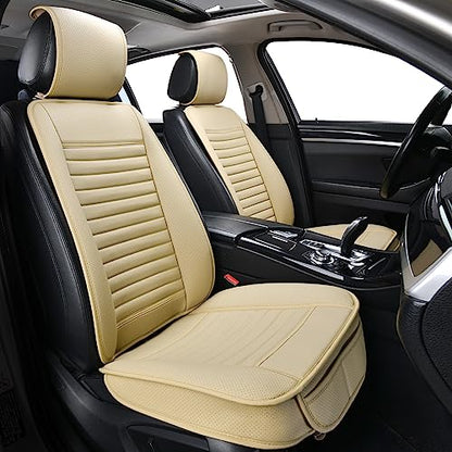 2pc Car Seat Covers (Beige / 2x Front Seat Covers)