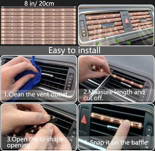 27 PCs Gold Champagne Bling Car Accessories Set for Women (Gold Champagne)