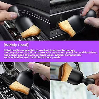 Car Interior Detailing Brush (Black With Cap)