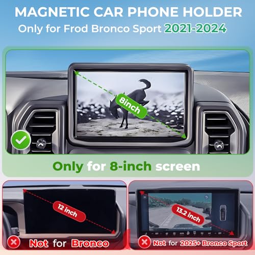 Car Phone Holder for Ford Bronco Sport 2024 2023 2022 2021 8 (Fit for 2021-2024 Bronco Sport, 8-Inch)