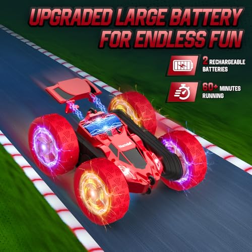 Remote Control Car for Kids Ages 6 (Red / Glow (Headlights & Wheel Lights))