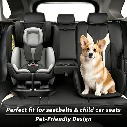 Camry Car Seat Covers Custom Fit for Toyota 2025 2026 Camry (Leatherette(Black/Beige) / 2025-2026 Camry Hybrid (Le Se))