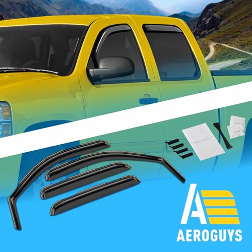 Extra Durable Window Deflectors In (For Chevy Silverado 07-13 Crew Cab)
