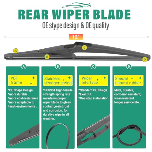Windshield Wiper Blades Replacement for Nissan Juke 2011 (22"/14"/12")