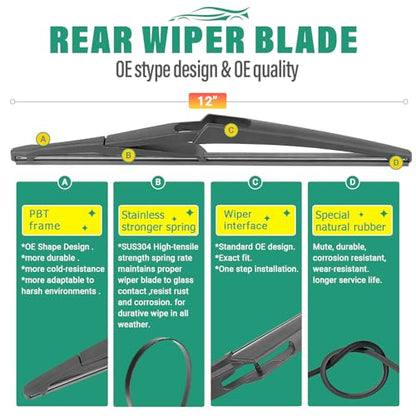 Windshield Wiper Blades Replacement for Nissan Juke 2011 (22"/14"/12")