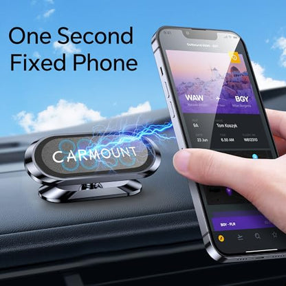 2 Pack】 Magnetic Phone Holder for Car【Super Magnets】Carmount 2.0 Magnetic phone Mount【360°Rotation】Universal Dashboard Cell Phone Holders for Your Car Phone Mount for Car Mount for iPhone & All Car