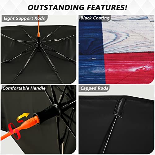 American Flag Windshield Sun Shade Umbrella The State Texas Wooden Foldable Car Front Window Sunshade Blocks UV Rays Heat Keep Vehicle Cool (multi 17)