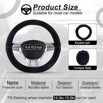 Elastic Stretch Steering Wheel Cover (Black)