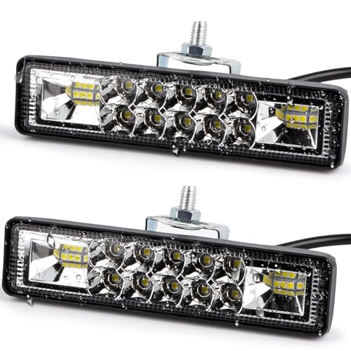 2Pcs 5.7 Inch 60W LED Light Bar Flood Spot Combo for Jeep Truck (White - 2 pieces 5.7 inches)