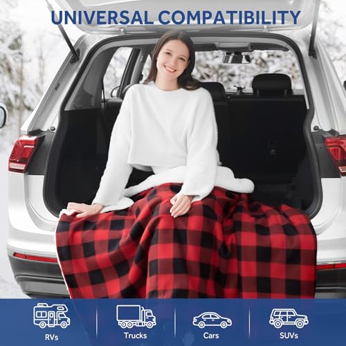 12 Volt Heated Car Blanket (Red Plaid)