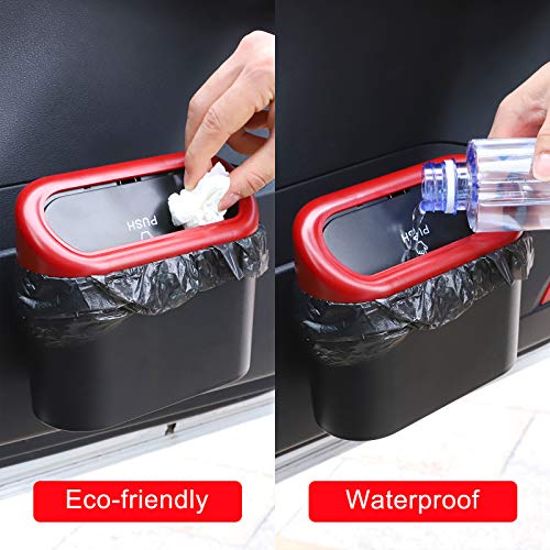 Car Trash Can with Lid (Black/Red Lid)